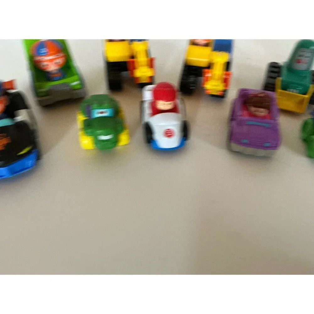 Blippi Toy Vehicle Lot Mini Cars Excavator Police Truck Plastic Toddler Toys